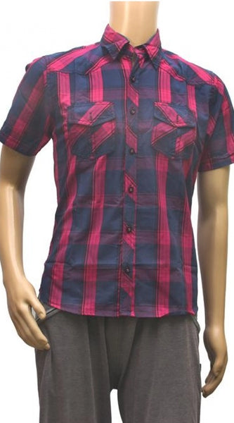 Mayawye Mens Cotton Casual Men Shirts (Blue, Purple, M)