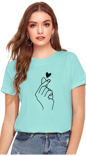Mayawye Women's Cotton Western Wear T-Shirt (Green)