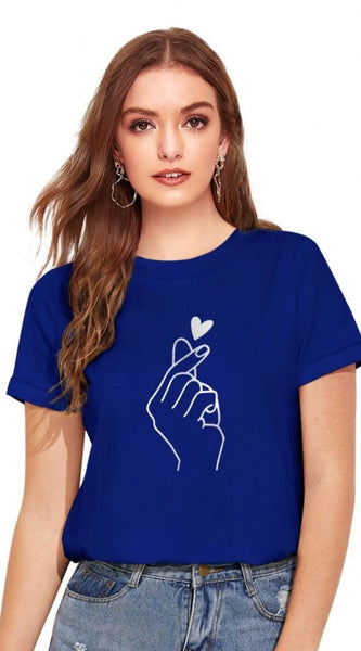 Mayawye Women's Cotton Western Wear T-Shirt (Royal Blue)