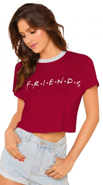 Mayawye Women's Cotton Western Wear T Shirt (Maroon)