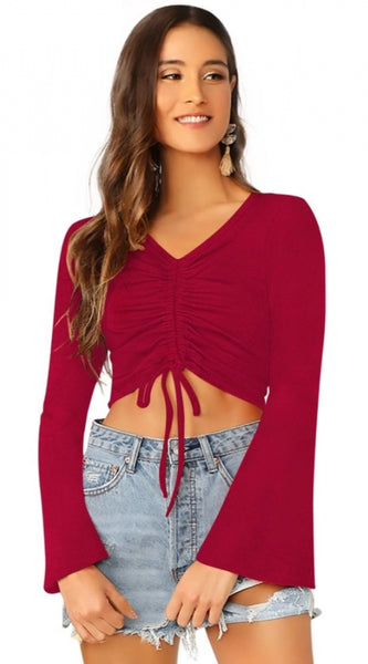 Mayawye Women's 95% Polyester 5% Spandex Western Wear Tops (Maroon)