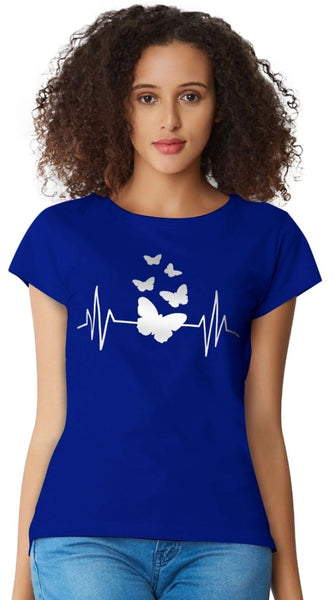 Mayawye Women's Cotton Western Wear T Shirt (Royal Blue)