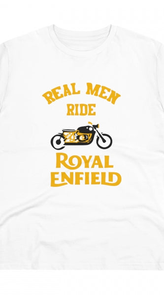 Mayawye Men's PC Cotton Bike Ride Design Printed T Shirt (Color: White, Thread Count: 180GSM)