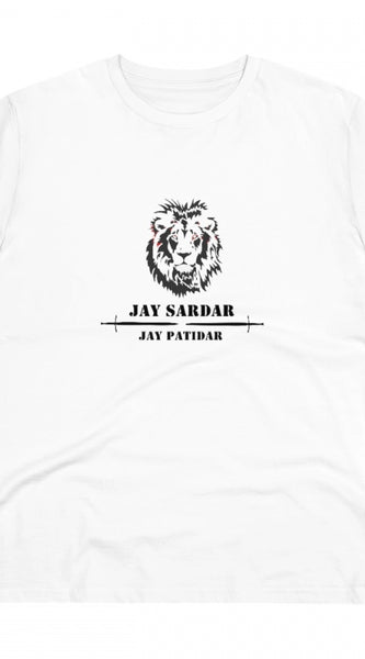 Mayawye Men's PC Cotton Jay Sardar Printed T Shirt (Color: White, Thread Count: 180GSM)