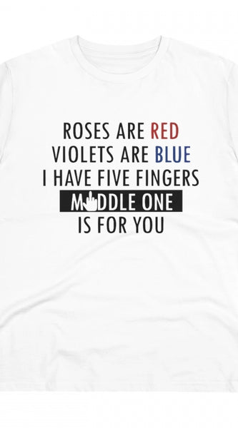 Mayawye Men's PC Cotton Roses Are Red Printed T Shirt (Color: White, Thread Count: 180GSM)