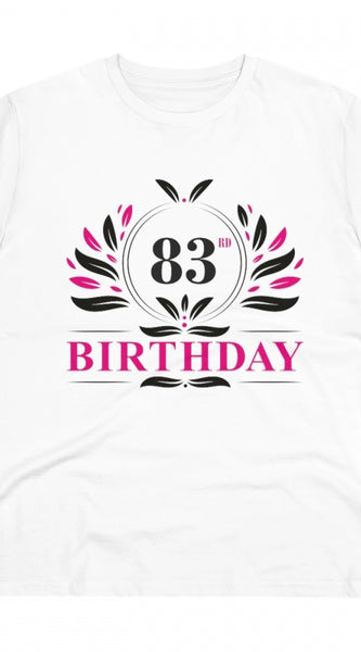 Mayawye Men's PC Cotton 83rd Birthday Printed T Shirt (Color: White, Thread Count: 180GSM)