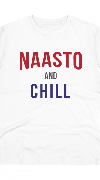 Mayawye Men's PC Cotton Nasto And Chill Printed T Shirt (Color: White, Thread Count: 180GSM)