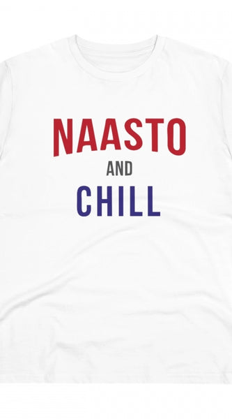 Mayawye Men's PC Cotton Nasto And Chill Printed T Shirt (Color: White, Thread Count: 180GSM)