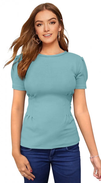 Mayawye Women's Western Wear Hosiery T Shirts (Pista)
