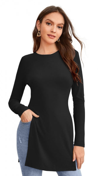 Mayawye Women's Western Wear Hosiery T Shirts (Black)