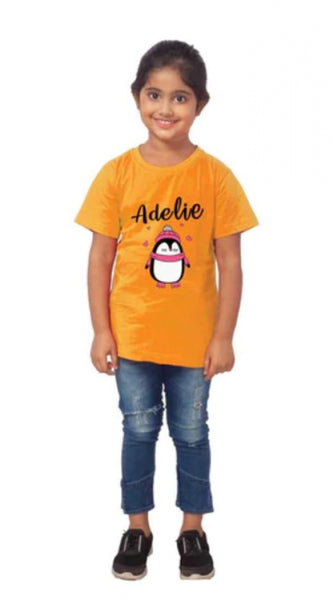 Mayawye Girls Cotton Adelie Half Sleeve TShirt (Mustard)