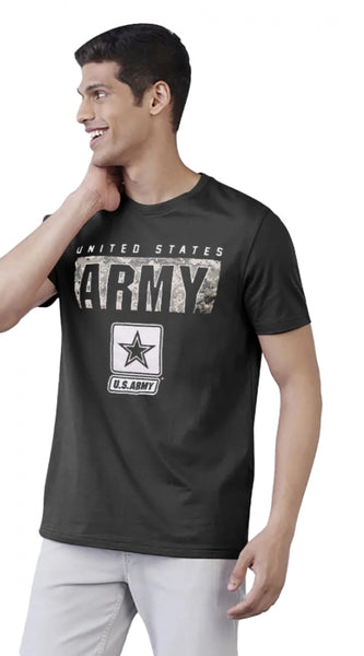 Mayawye Men's Casual Half sleeve Printed Cotton Round Neck T-shirt (Dark Grey)