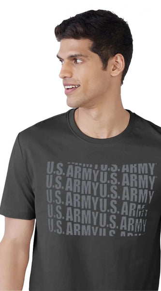 Mayawye Men's Casual Half sleeve Printed Cotton Round Neck T-shirt (Dark Grey)