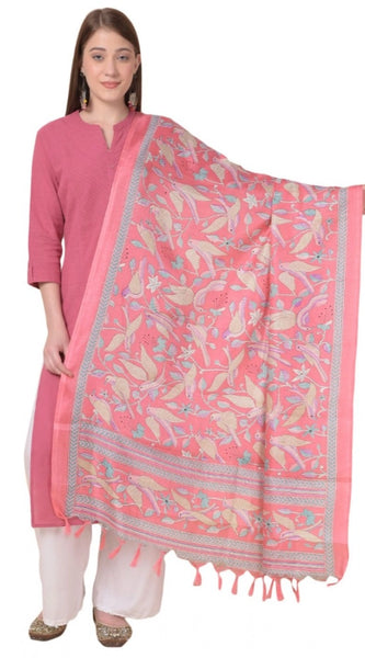 Mayawye Women's Art Silk Printed Dupatta (Pink, Length: 2.25 to 2.50 Mtr)