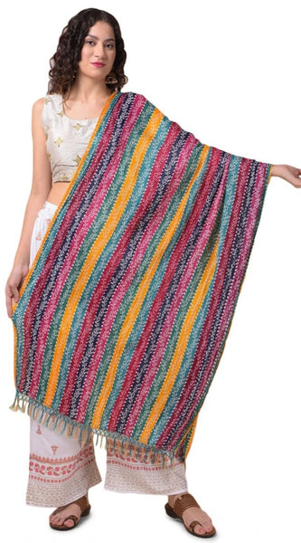 Mayawye Women's Chanderi Printed Dupatta (Multicolor, Length: 2.25 to 2.50 Mtr)