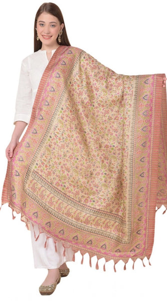 Mayawye Women's Art Silk Printed Dupatta (Pink, Length: 2.25 to 2.50 Mtr)