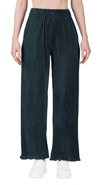 Mayawye Women's Casual Cotton Blend Striped Bottomwear (Blue)