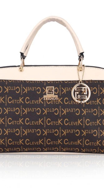 Mayawye Women's Faux Leather Printed Handbag (Beige)