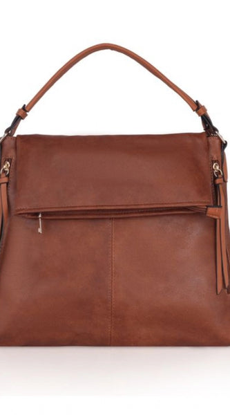 Mayawye Women's Faux Leather Solid Sling Bag (Brown)