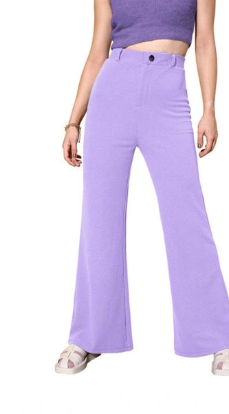 Mayawye Women's Polyester Cow Pattern Pant (Pruple)