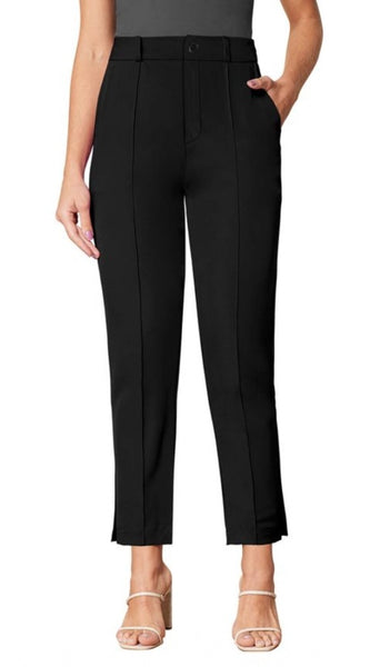 Mayawye Women's Polyester Solid With Pocket Pant (Black)