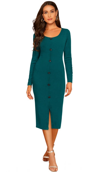 Mayawye Women's Knitting stretchable Round Neck Full Sleeve Dress (Morpich )
