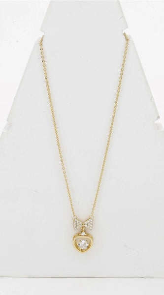 Mayawye Women's Stainless Steel Heart Shape Golden Delicate Pendent Chain (Gold Plated)