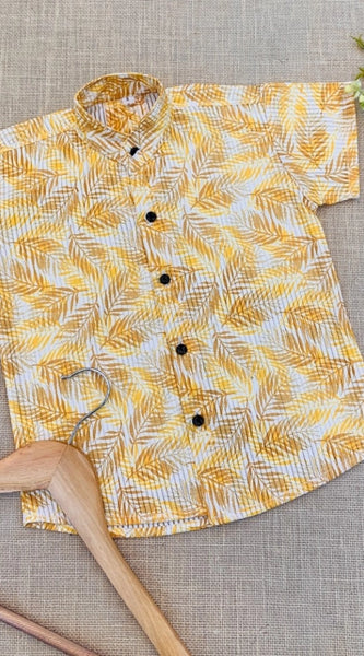 Mayawye Boy's Cotton Blend Printed Short Sleeve Shirt (MultiColor)