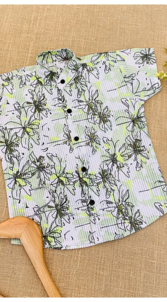 Mayawye Boy's Cotton Blend Printed Short Sleeve Shirt (MultiColor)