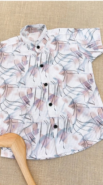 Mayawye Boy's Cotton Blend Printed Short Sleeve Shirt (MultiColor)