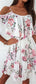 Flower Printed Ruffled Suspender Dress Summer Off-The-Shoulder Strap Dresses Women