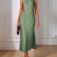 EMERY ROSE Solid Split Thigh Dress Maxi Women Outfit Sage Green Dress Elegantsilk Dress Formal
