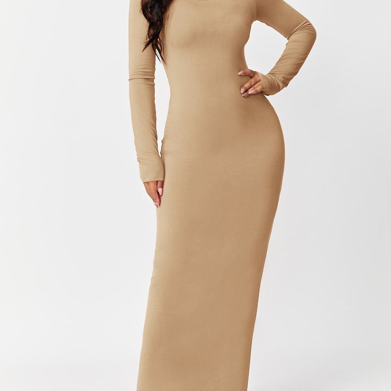 SXY Solid Maxi Bodycon Dress