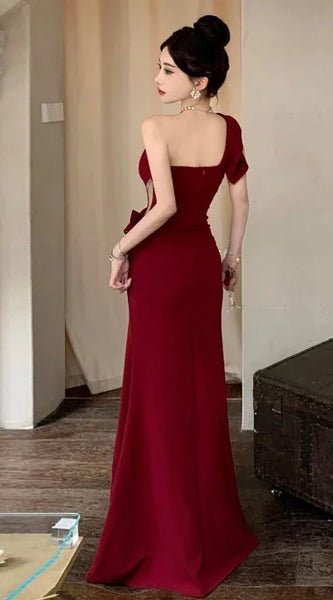 American Sexy Evening Dress Banquet High Waisted Fish Tail Cocktail Long Dresses Elegant Temperament Vestido