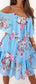 Flower Printed Ruffled Suspender Dress Summer Off-The-Shoulder Strap Dresses Women
