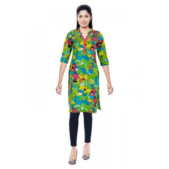 Mayawye Women's Cotton Kurtis (Green, L)