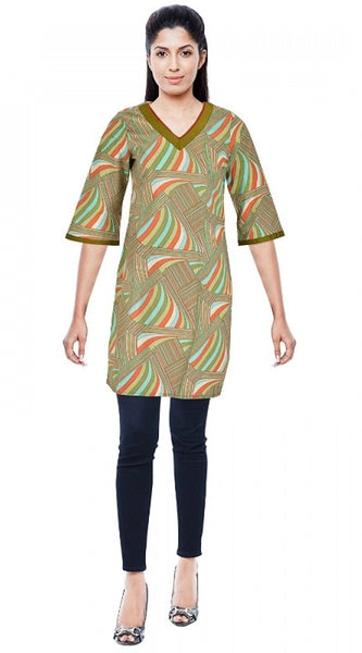 Mayawye Women's Rayon Kurtis (Green, Multi, S)