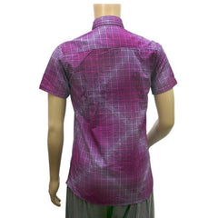 Mayawye Mens Cotton Mix Casual Men Shirts (Violet, L)
