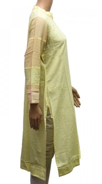 Mayawye Women's Rayon Kurtis (Lemon Yellow, XL)