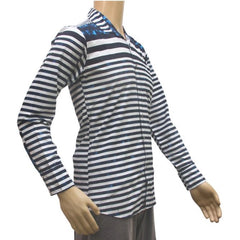 Mayawye Mens Cotton Casual Men Shirts (Blue, White, XS)