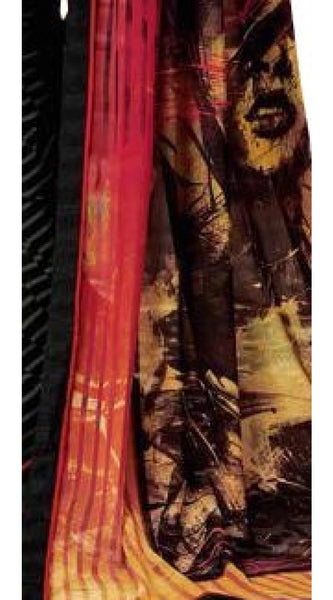 Mayawye Womens Georgette Digital Printed Saree (Multi, 6.25 Mtr)