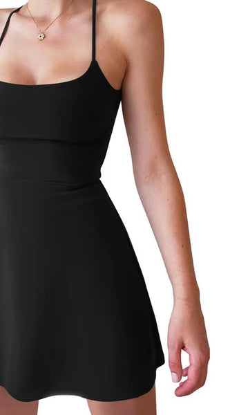 Women Dress Summer Clothes Sleeveless Mini Tennis Dress with Shorts Athletic Golf Outfit Female Clothing