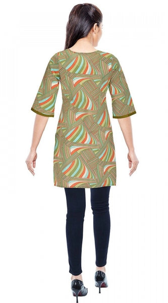 Mayawye Women's Rayon Kurtis (Green, Multi, S)