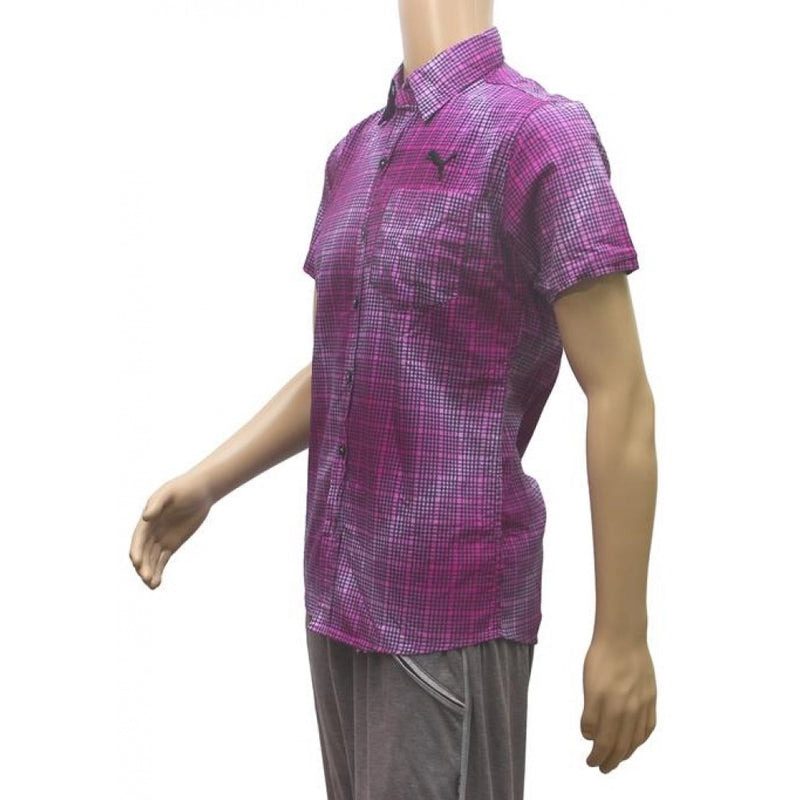 Mayawye Mens Cotton Mix Casual Men Shirts (Violet, L)