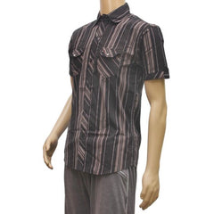 Mayawye Mens Poly Casual Men Shirts (Black, Grey, L)