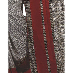 Mayawye Womens Georgette Digital Printed Saree (Grey, Red, 6.25 Mtr)