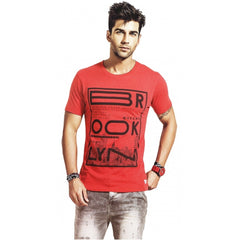 Mayawye Mens Hosiery Printed Men Tshirts (Red, S)