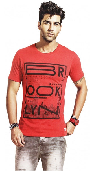 Mayawye Mens Hosiery Printed Men Tshirts (Red, S)