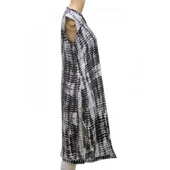Mayawye Women's Rayon Kurtis (Black, White, L)