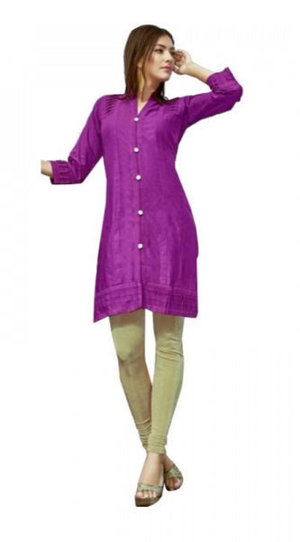Mayawye Women's Cotton Kurtis (Violet, L)